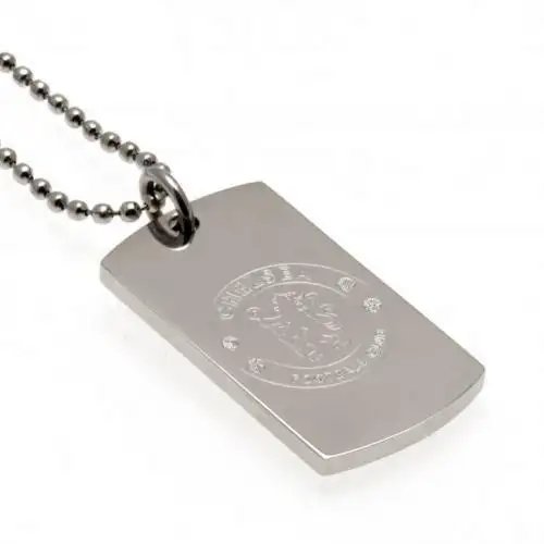 Chelsea FC Unisex Adults Engraved Dog Tag And Chain