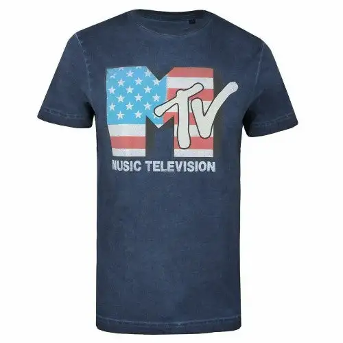 MTV Mens Americana Acid Wash T-Shirt