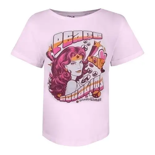 Wonder Woman Womens/Ladies Peace Love Equality T-Shirt