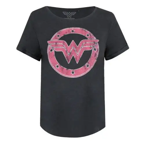 Wonder Woman Womens/Ladies Distressed Emblem T-Shirt