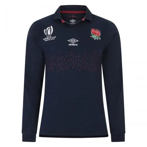 Umbro Childrens/Kids World Cup 23/24 England Rugby Long-Sleeved Alternative Jersey